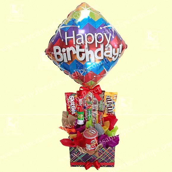 Caja Con Dulces y Globos